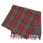 Dior Christian Check Wool Red Large Muffler Shawl Scarf — view 2