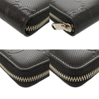 Gucci Zip Around Organizer GG Embossed Leather Black Long Wallet — view 4