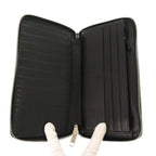 Gucci Zip Around Organizer GG Embossed Leather Black Long Wallet — view 5