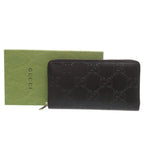 Gucci Zip Around Organizer GG Embossed Leather Black Long Wallet — view 2