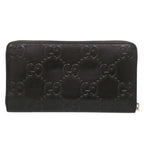 Gucci Zip Around Organizer GG Embossed Leather Black Long Wallet — view 3