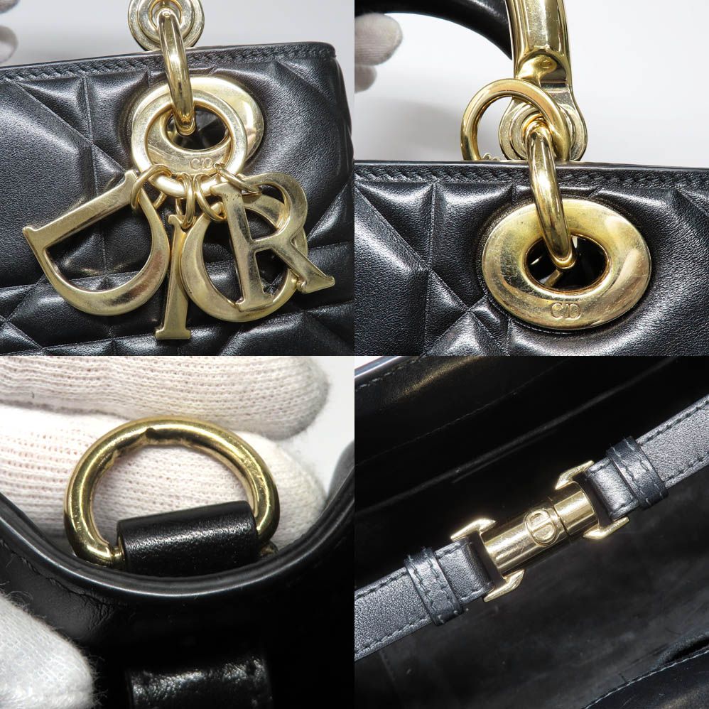 Dior 95.22 Cannage Handbag 2-Way Shoulder Calfskin — view 8