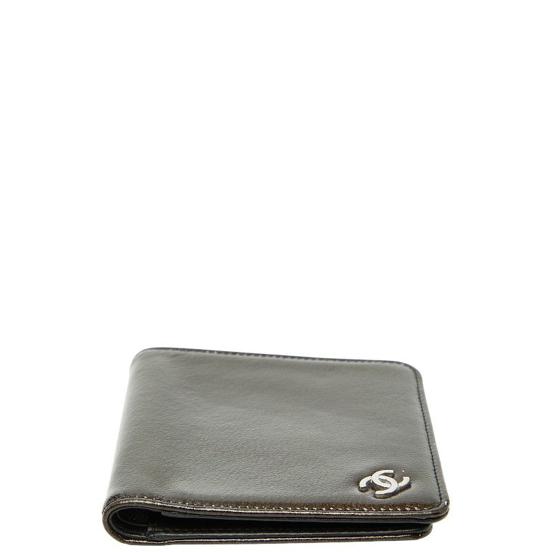 Chanel CC Logo Bronze Brown Black Patent Leather — view 3