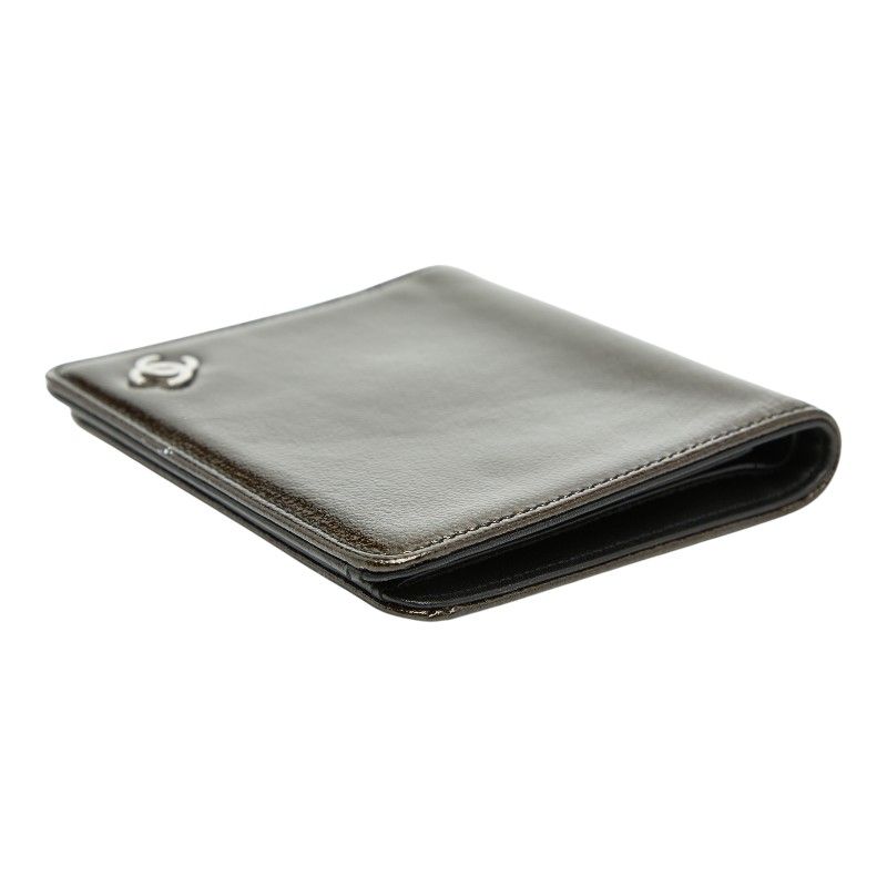 Chanel CC Logo Bronze Brown Black Patent Leather — view 5
