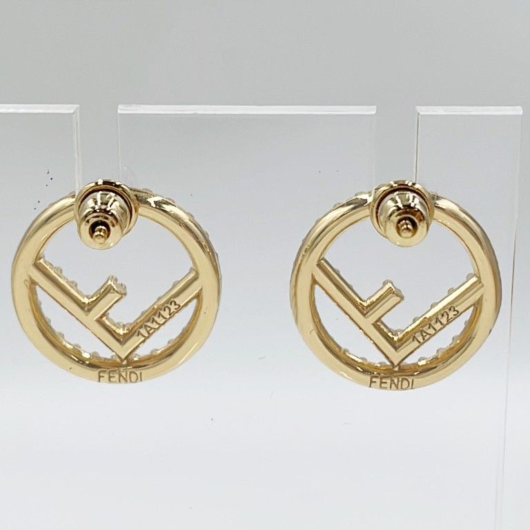 Fendi Earrings Gold Plated Rhinestone — view 3
