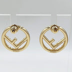 Fendi Earrings Gold Plated Rhinestone — view 3