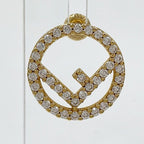 Fendi Earrings Gold Plated Rhinestone — view 2