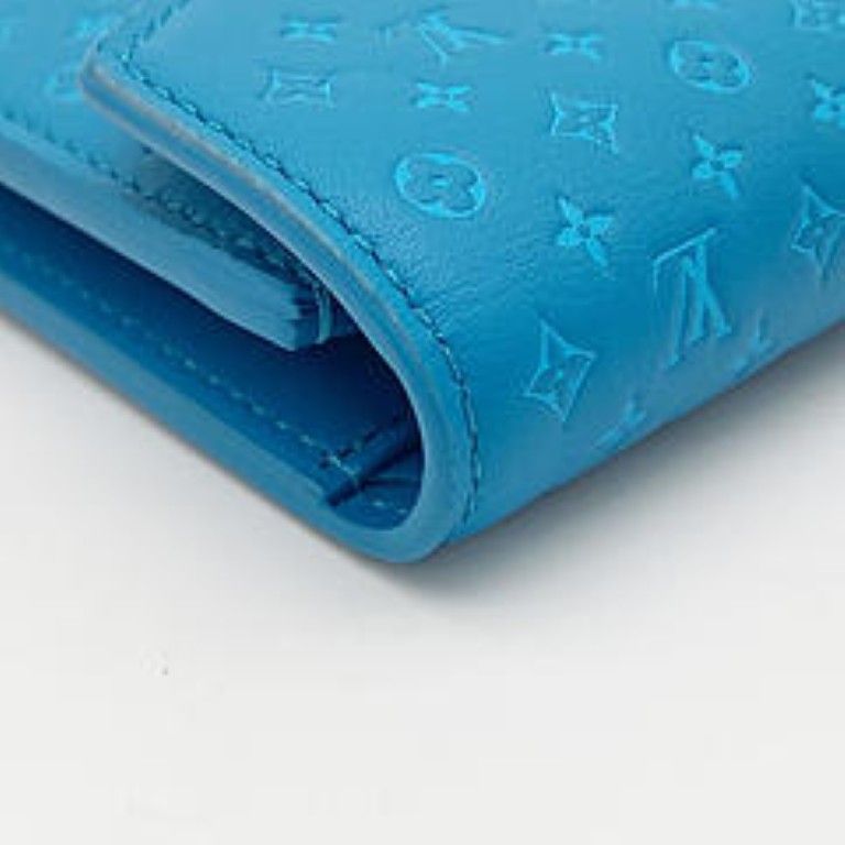 Louis Vuitton Wallet Nanogram Portefeuille Victorine Blue Leather — view 4