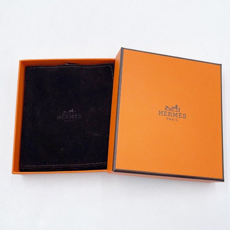 Hermes Earrings Motif Purple Brown Buffalo Horn Lacquer Wood — view 6