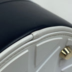Dior Christian Vibe Micro Bucket 2-Way Shoulder Bag Leather Navy White — view 3