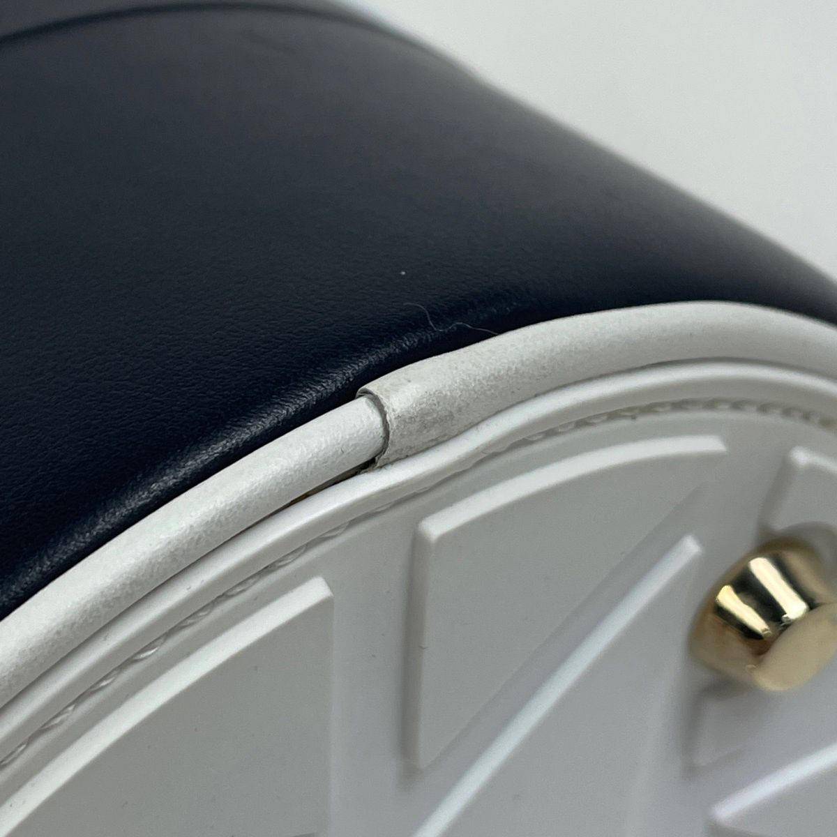 Dior Christian Vibe Micro Bucket 2-Way Shoulder Bag Leather Navy White — view 3