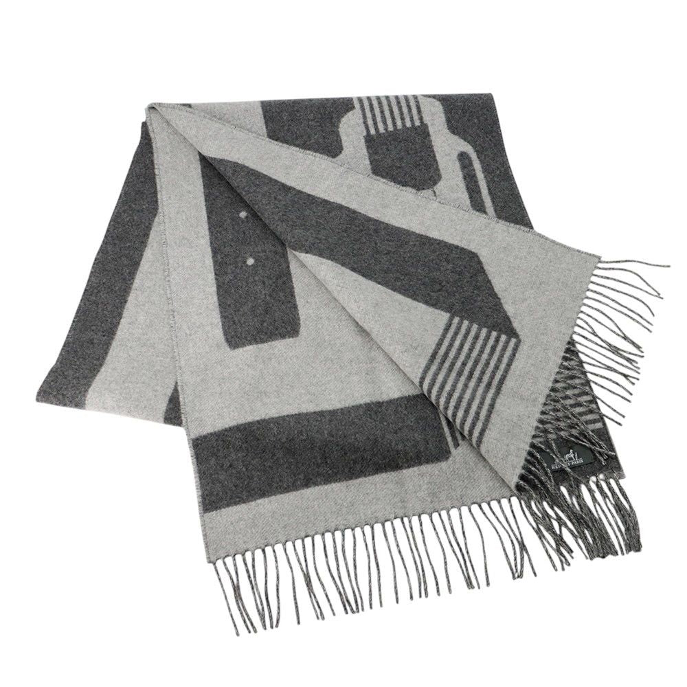 Hermes Scarf-sangle-a-Boucle Cashmere Antogracito Gris-cles — view 3