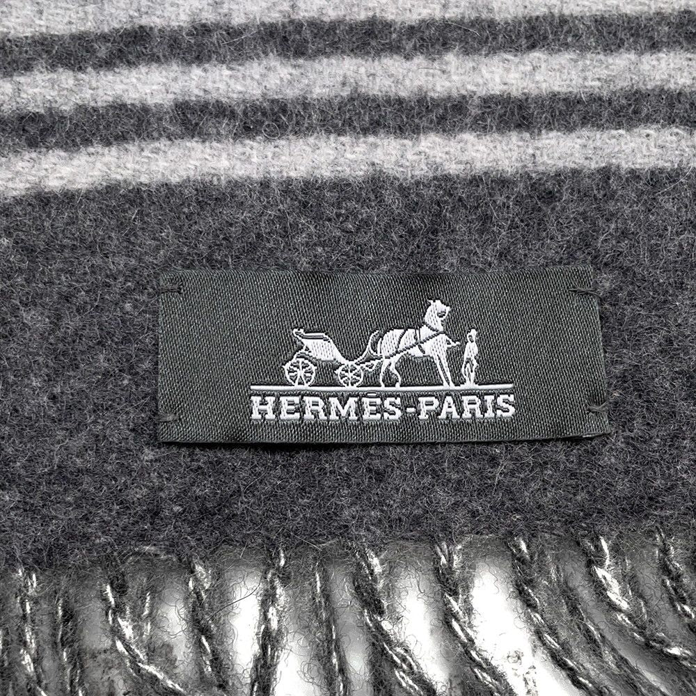 Hermes Scarf-sangle-a-Boucle Cashmere Antogracito Gris-cles — view 6