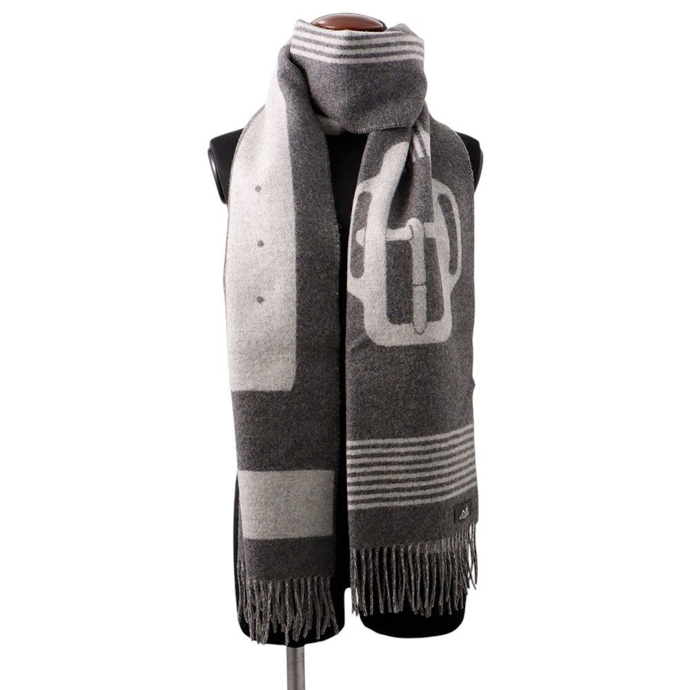 Hermes Scarf-sangle-a-Boucle Cashmere Antogracito Gris-cles — view 4