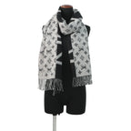 Louis Vuitton Scarf LV Split Cashmere Monogram Black Noir — view 3