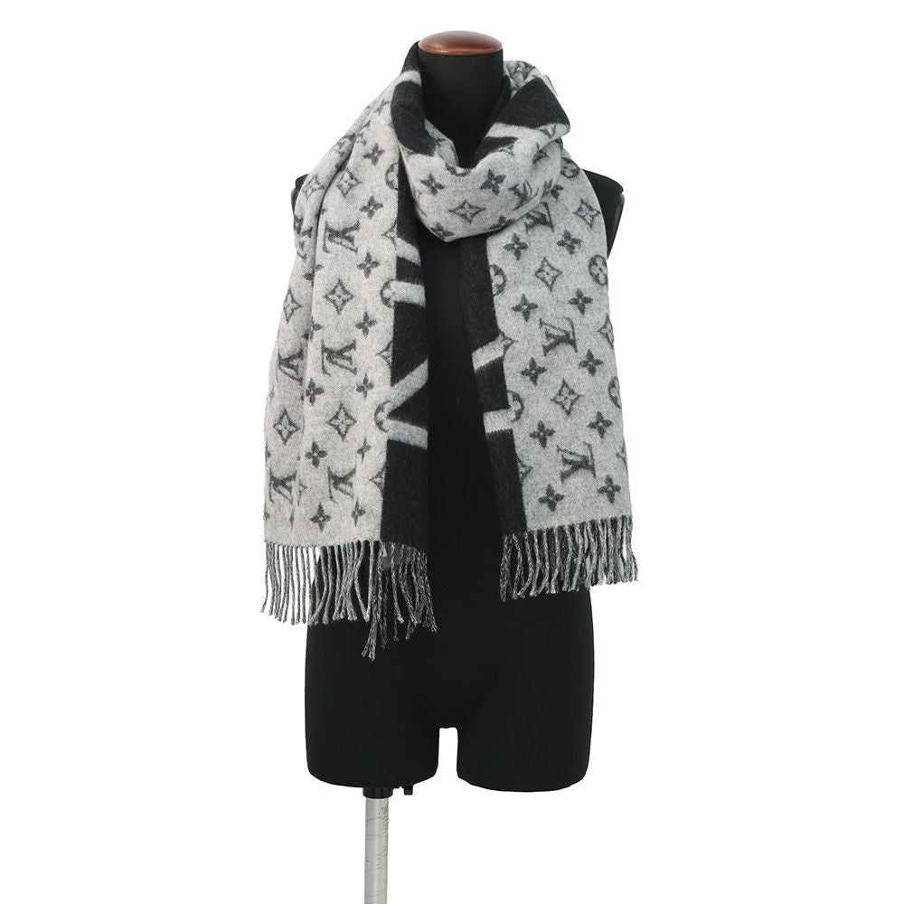 Louis Vuitton Scarf LV Split Cashmere Monogram Black Noir — view 3