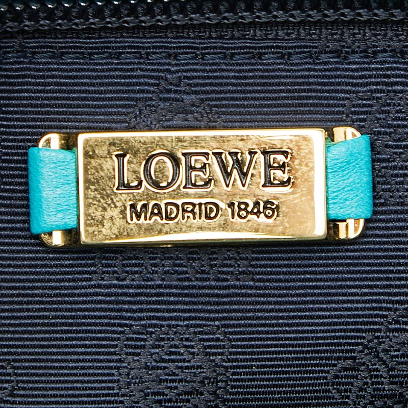 Loewe Logo Blue Green Leather — view 7