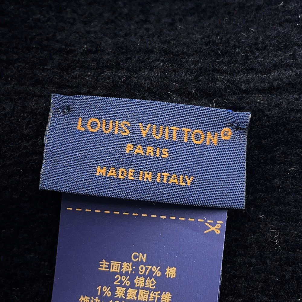 Louis Vuitton Knit Hat Beanie LV Crash Monogram Cotton Noir Black — view 8