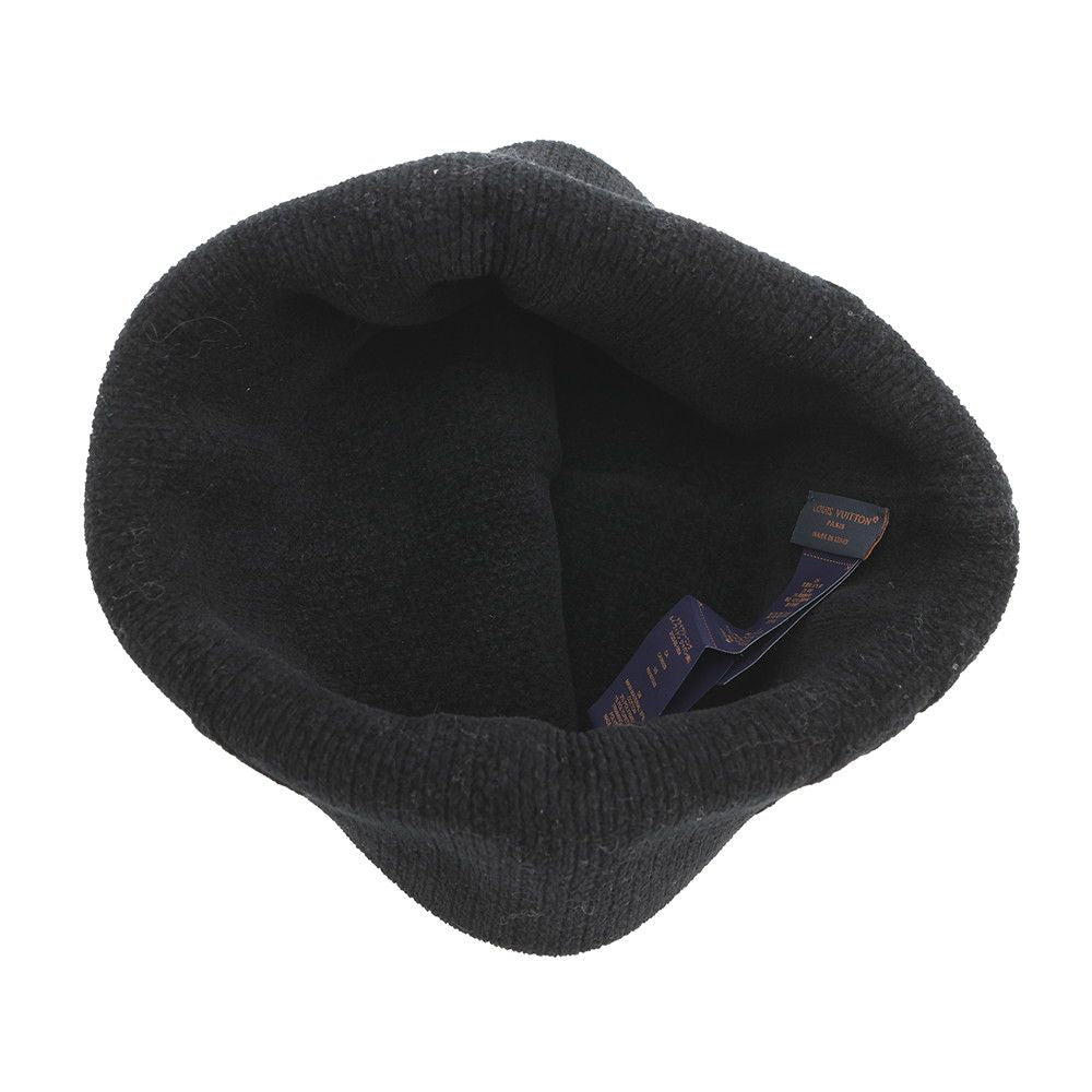 Louis Vuitton Knit Hat Beanie LV Crash Monogram Cotton Noir Black — view 4