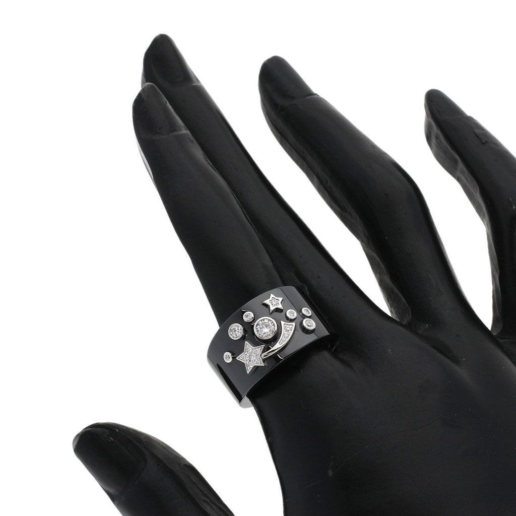 Chanel Cosmic de Comet Diamond Ceramic 52 Ring 18K White Gold — view 9