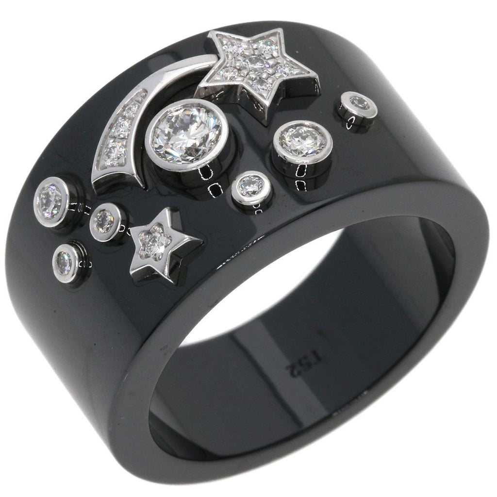Chanel Cosmic de Comet Diamond Ceramic 52 Ring 18K White Gold — view 2