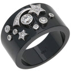 Chanel Cosmic de Comet Diamond Ceramic 52 Ring 18K White Gold — view 2