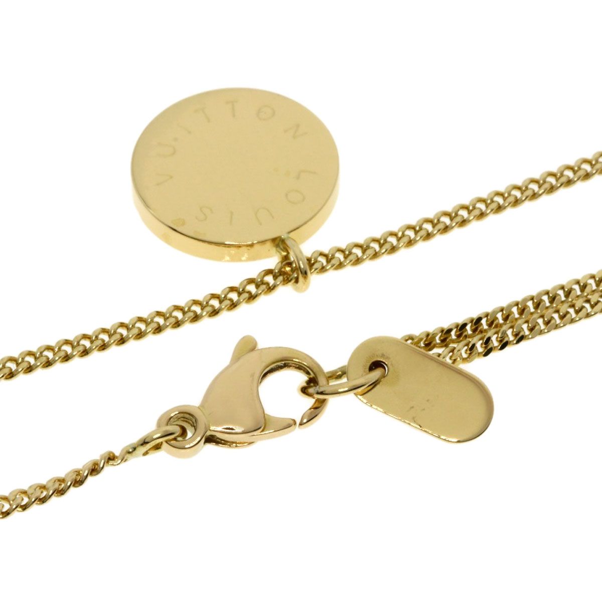 Louis Vuitton Logo Circle Plate Necklace 18K Yellow Gold — view 2