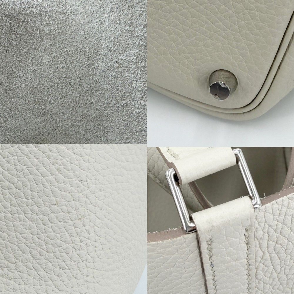 Hermes Handbag Picotin Lock PM Leather Ivory Silver — view 6
