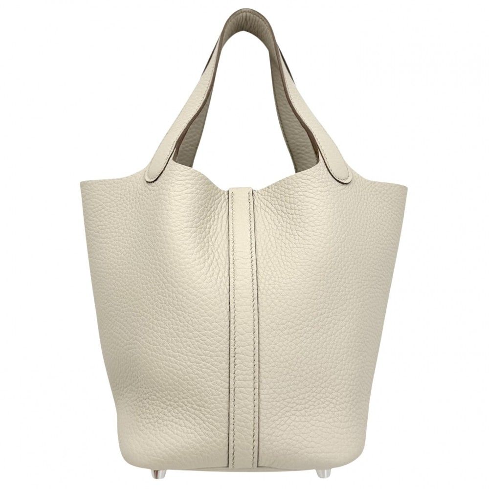 Hermes Handbag Picotin Lock PM Leather Ivory Silver — view 2