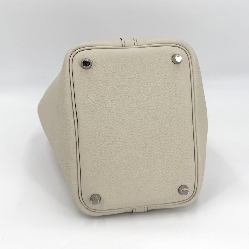 Hermes Handbag Picotin Lock PM Leather Ivory Silver — view 3
