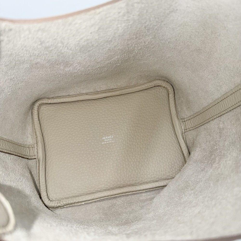 Hermes Handbag Picotin Lock PM Leather Ivory Silver — view 4