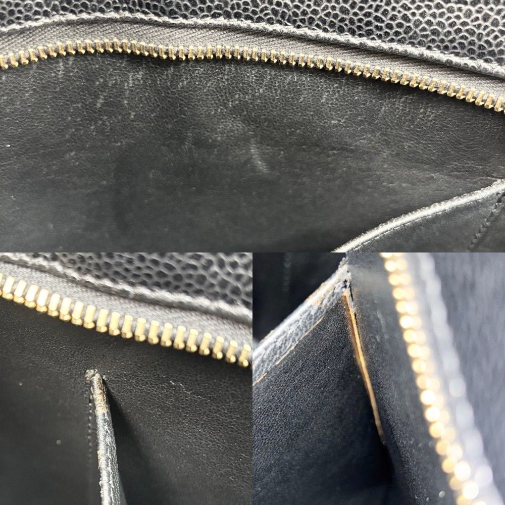 Chanel Handbag Quilted Medallion Tote Shoulder Caviar Leather — view 7