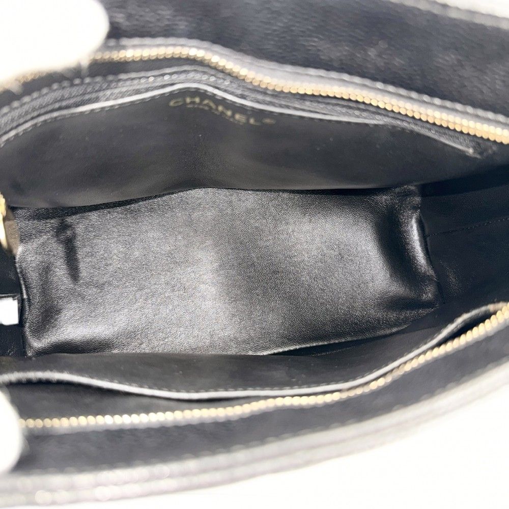 Chanel Handbag Quilted Medallion Tote Shoulder Caviar Leather — view 4
