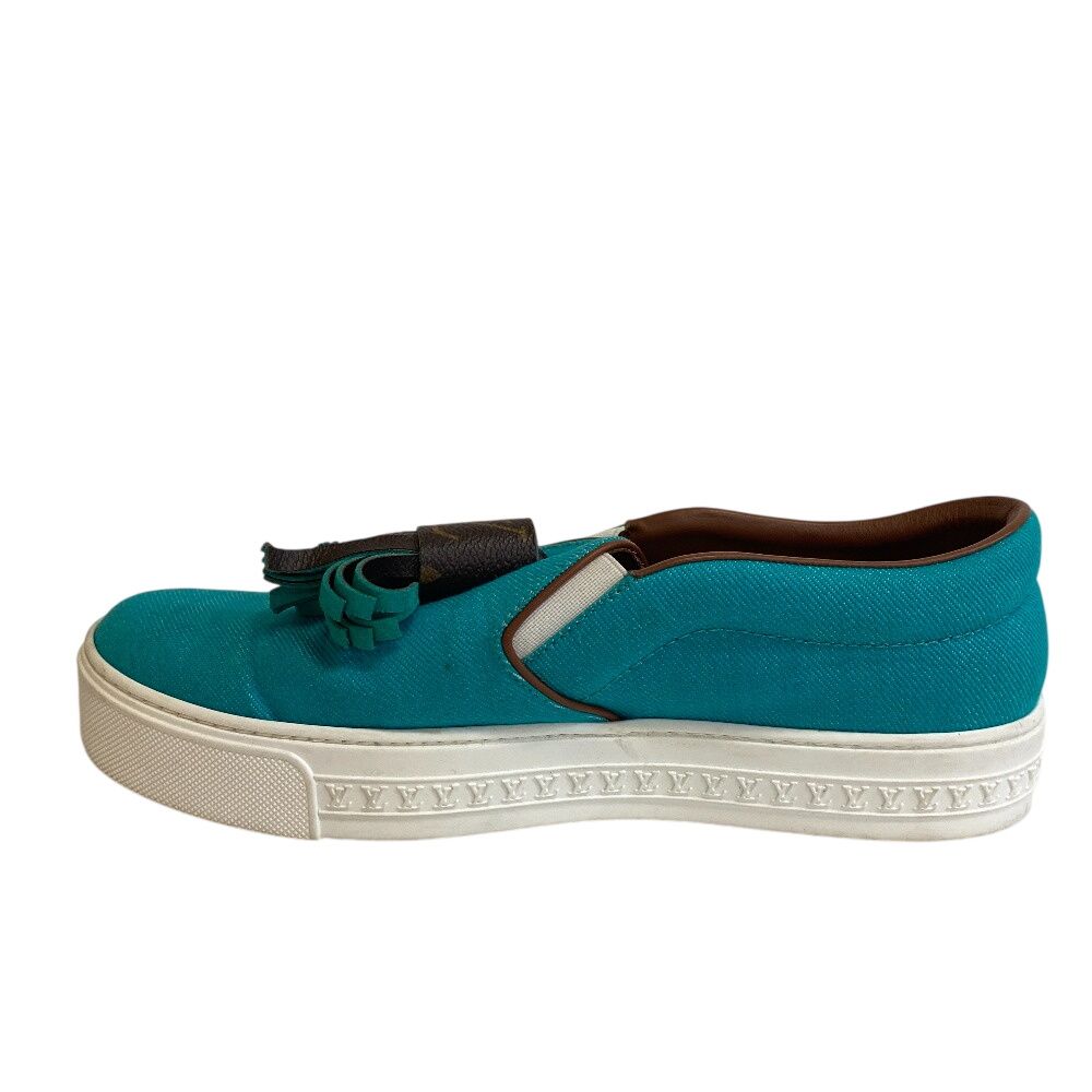 Louis Vuitton Tassel Sneakers Slip Ons Turquoise — view 2