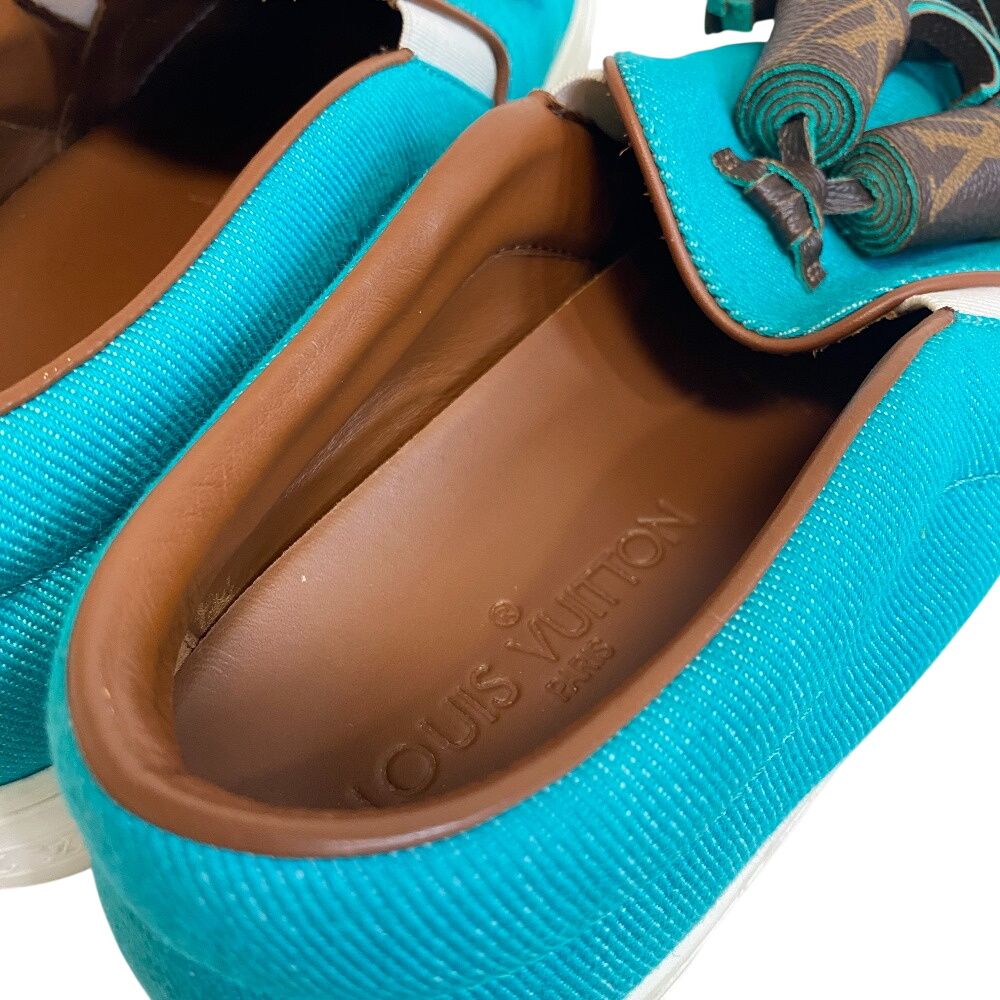 Louis Vuitton Tassel Sneakers Slip Ons Turquoise — view 7