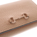 Gucci Horsebit Leather Compact Wallet Pink — view 5