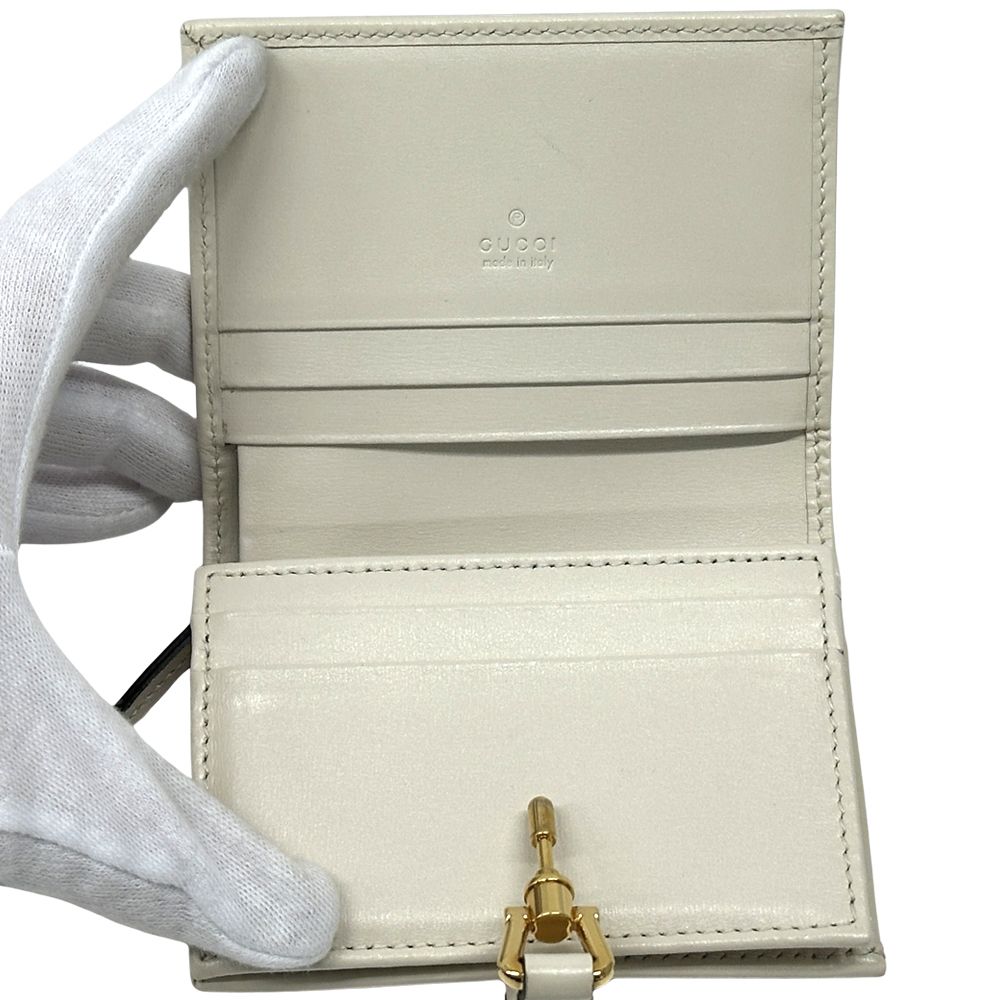 Gucci Wallet New Jackie Bifold Leather Ivory Gold — view 4