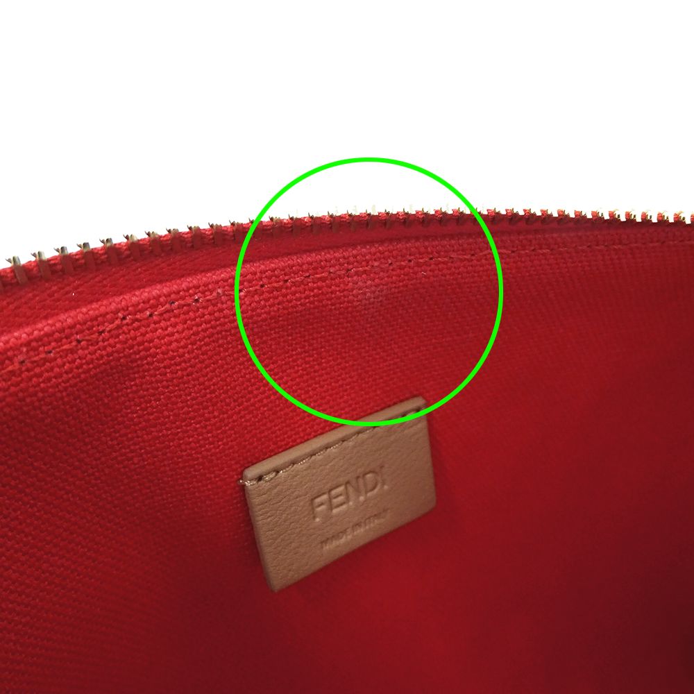 Fendi Pouch Clutch Zucca Canvas Jacquard Red Mini — view 7