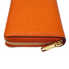 Gucci Wallet Zip Around Leather Logo Orange Gold — view 8