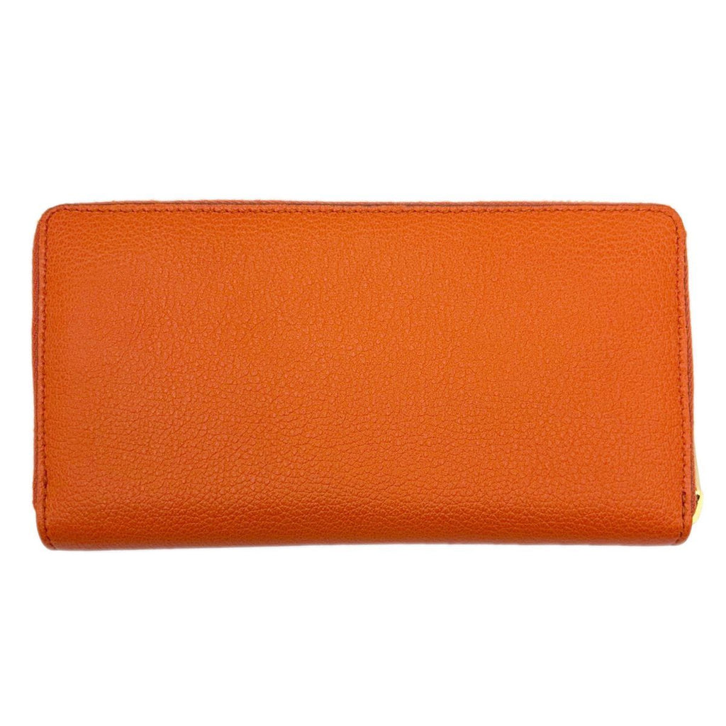 Gucci Wallet Zip Around Leather Logo Orange Gold — view 3