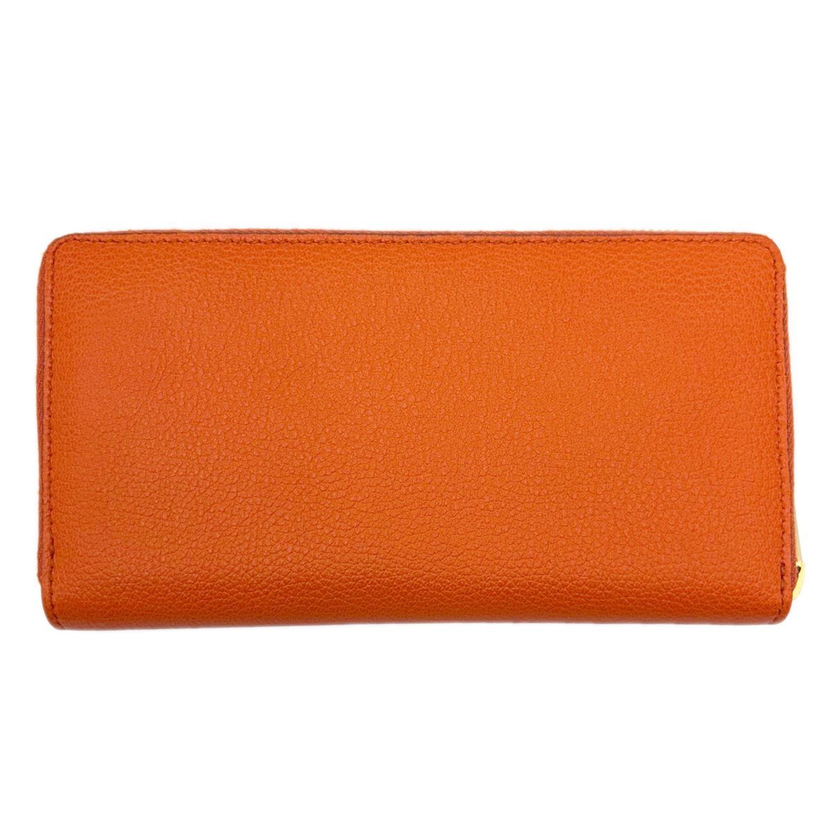 Gucci Wallet Zip Around Leather Logo Orange Gold — view 3