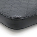 Gucci Guccissima Shoulder Bag Crossbody Leather Black Silver — view 3