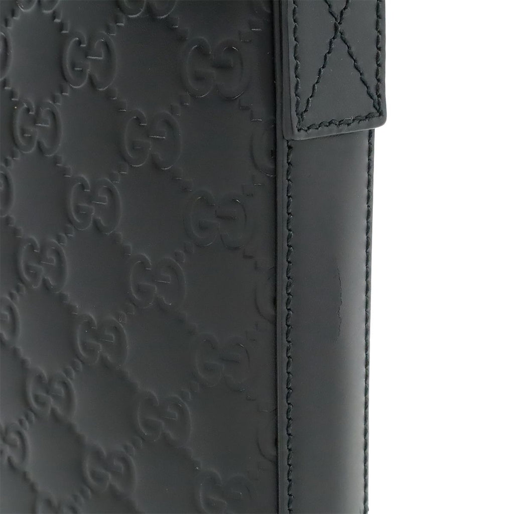 Gucci Guccissima Shoulder Bag Crossbody Leather Black Silver — view 8