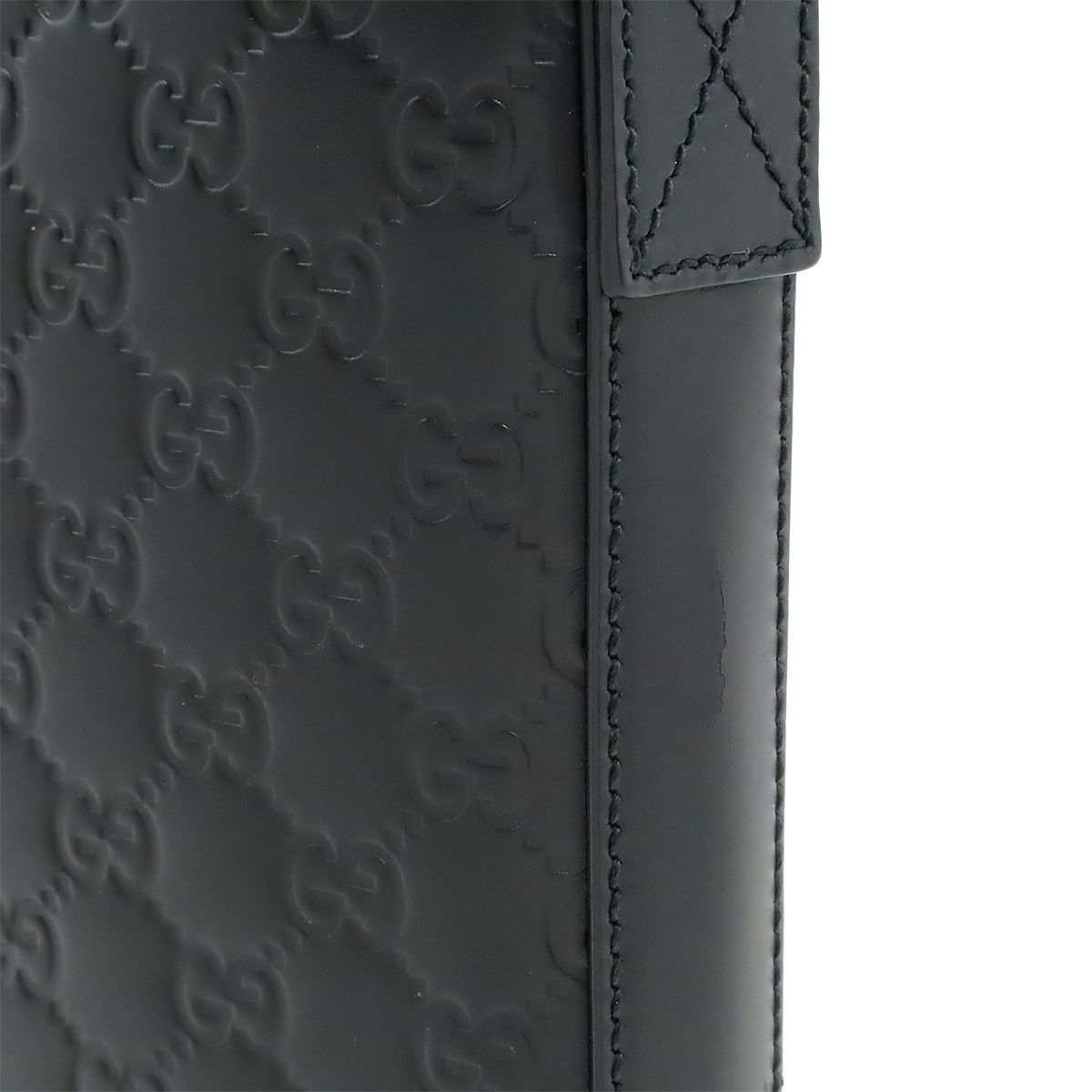Gucci Guccissima Shoulder Bag Crossbody Leather Black Silver — view 8