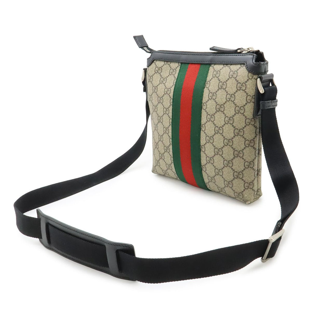 Gucci GG Supreme Sherry Line Web Flat Messenger Bag — view 2
