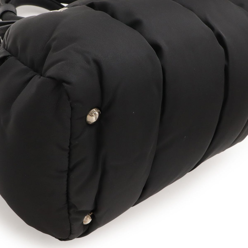 Prada Tessuto Bomba Tote 2-Way Shoulder Bag Nylon Leather Nero Black — view 3