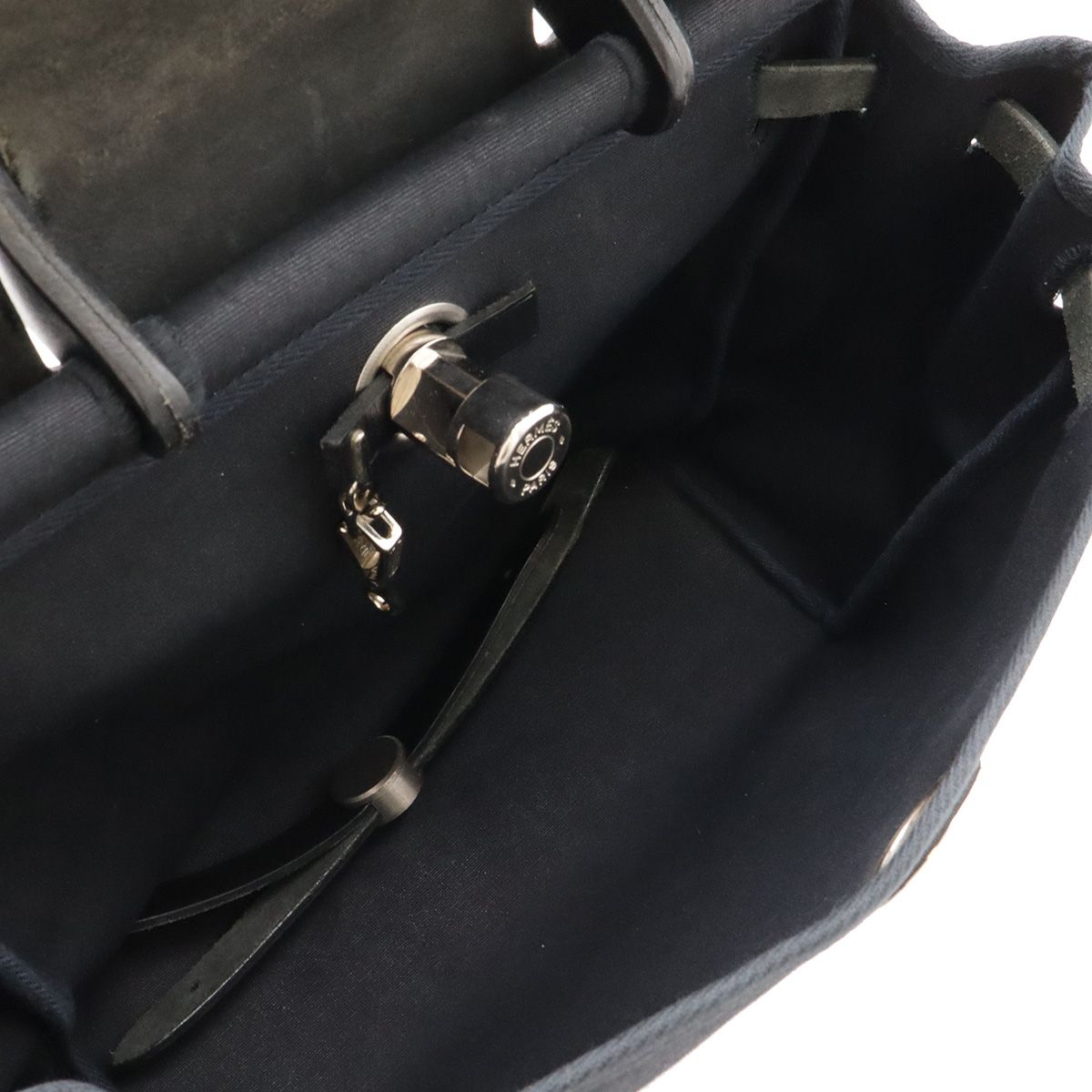 Hermes Herbag a Dos PM Backpack 2-Way Handbag Toile — view 7