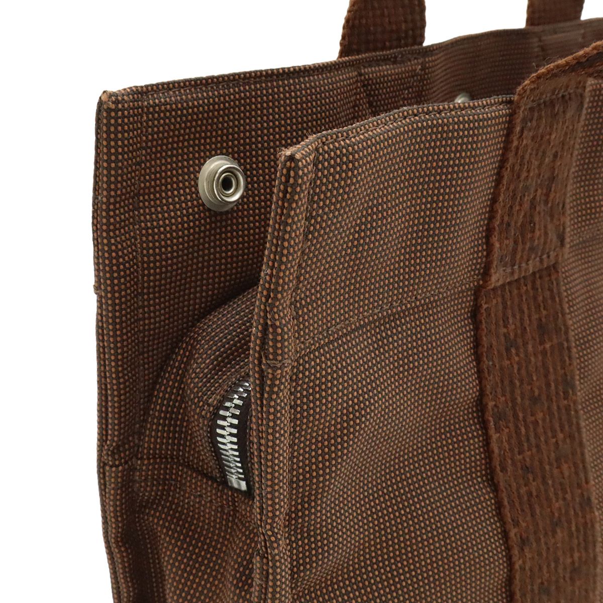 Hermes Her Line Tote PM Mini Canvas Brown Silver — view 5