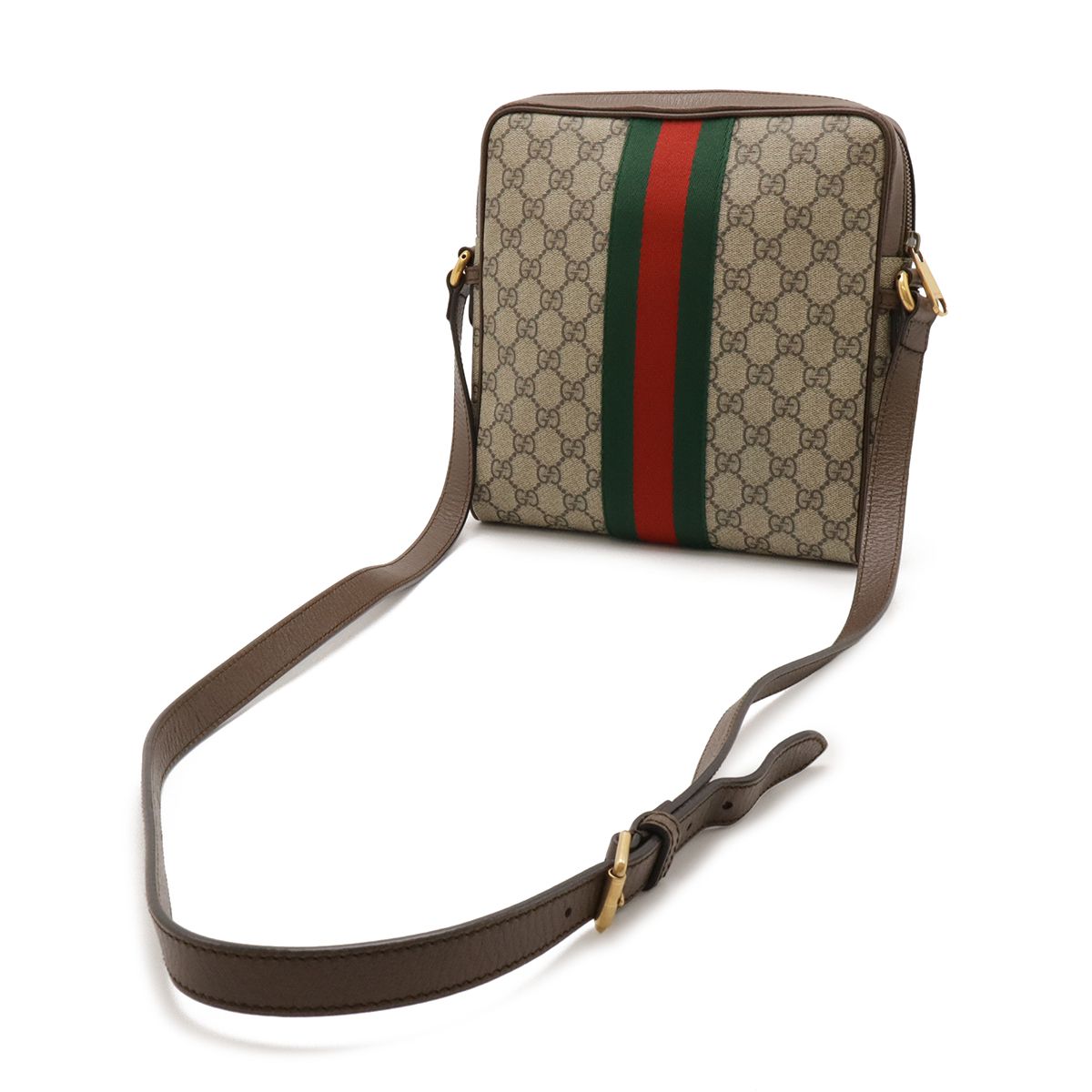 Gucci Ophidia Small Messenger Bag GG Supreme Sherry Line Leather Beige — view 2