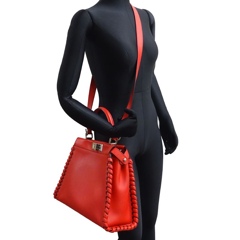 Fendi Handbag Leather Red — view 8